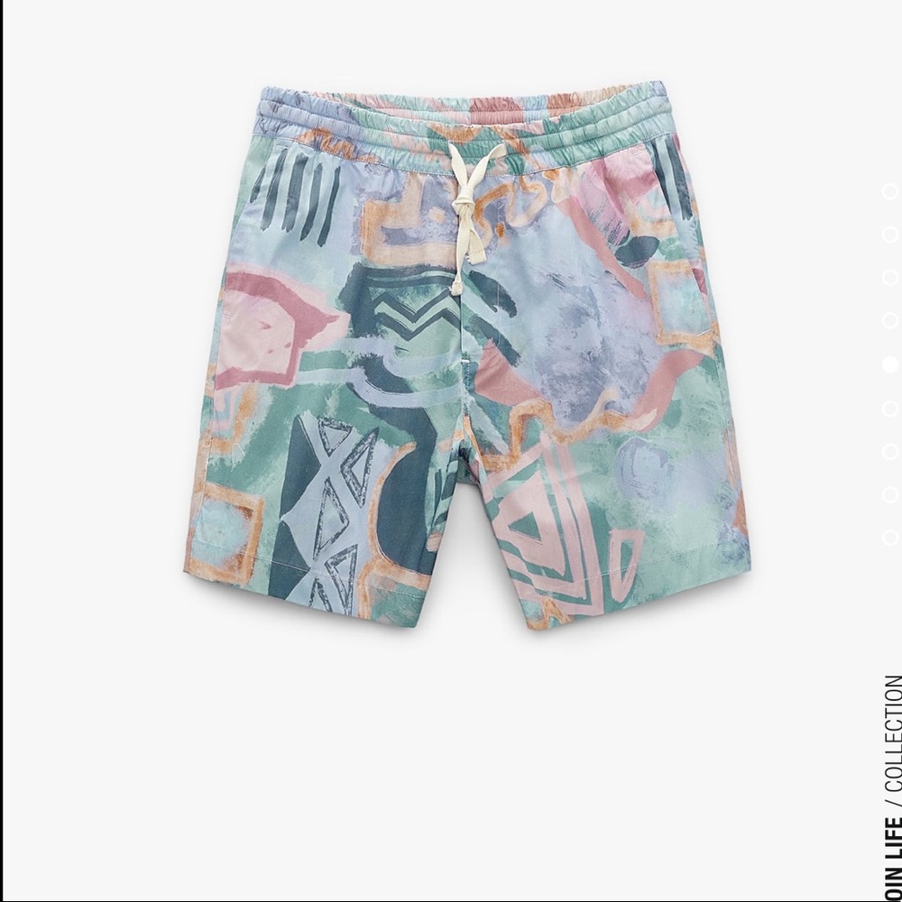Zara Men abstract print shorts size small